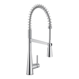 Sleek One-Handle Pre-Rinse Spring Pulldown Kitchen Faucet