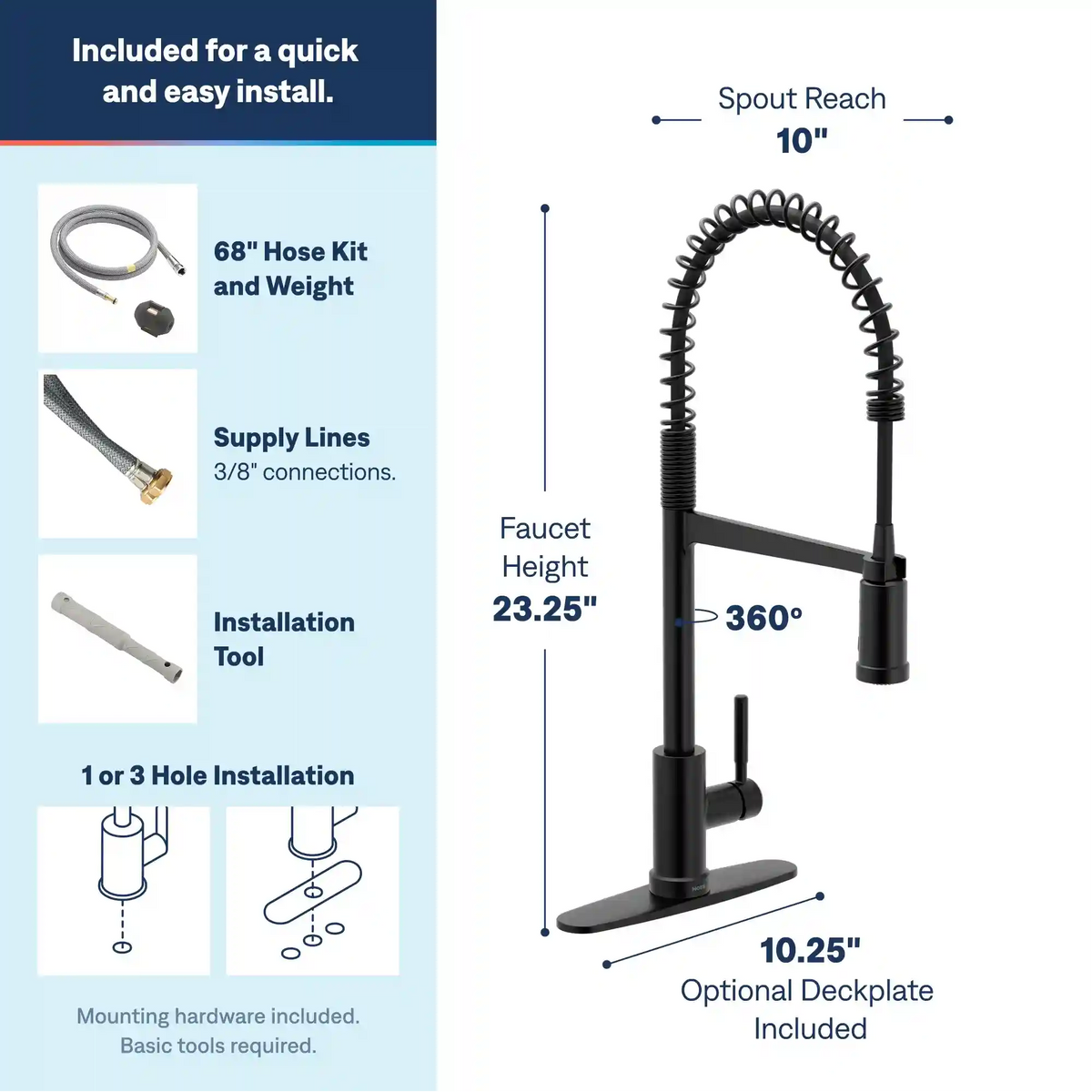 Kivo One-Handle High Arc Pulldown Kitchen Faucet