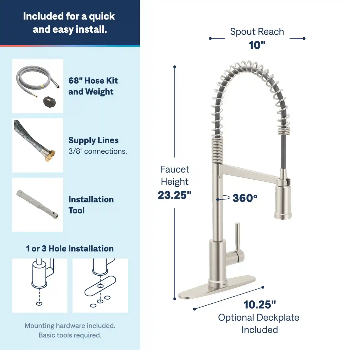 Kivo One-Handle High Arc Pulldown Kitchen Faucet