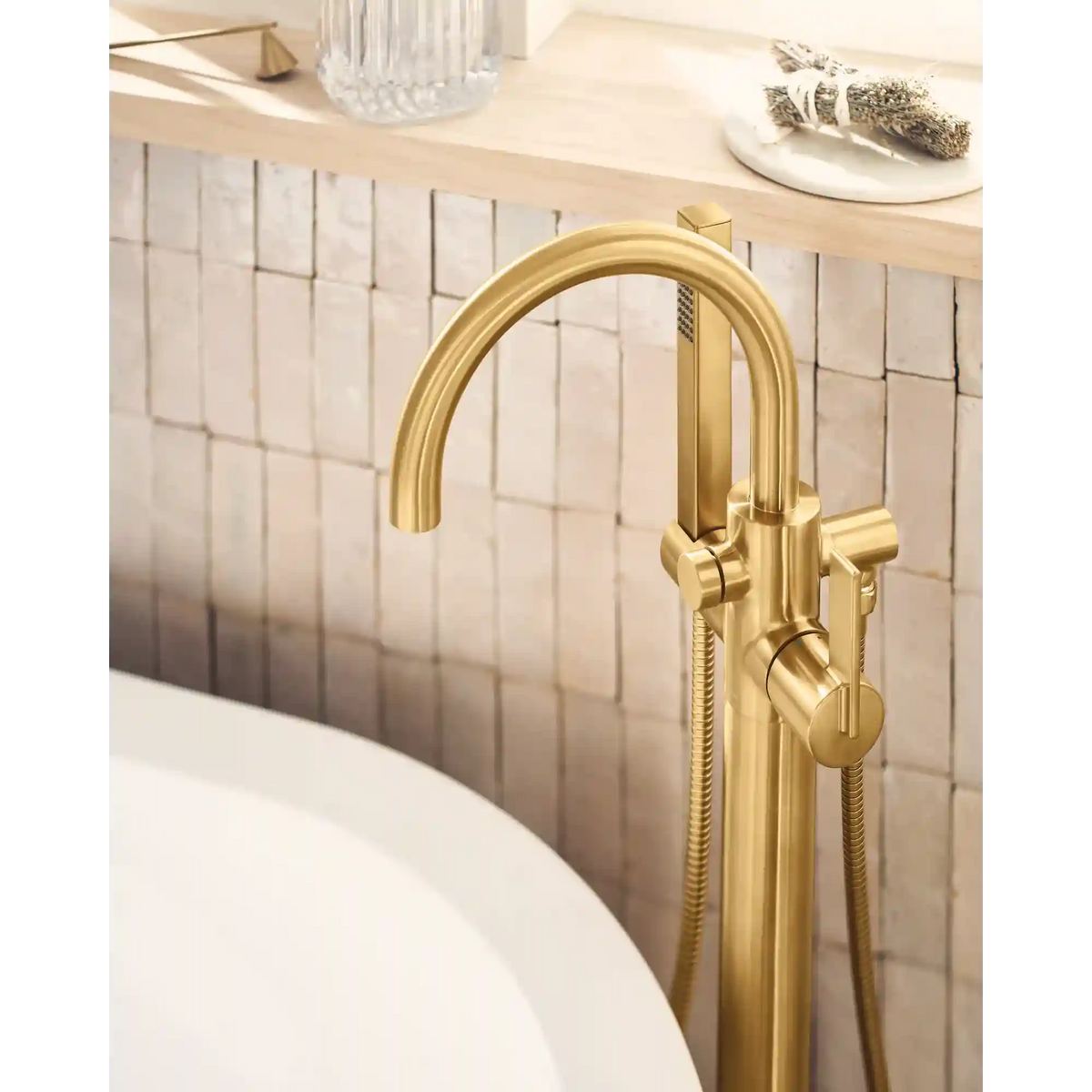 Cia One-Handle Tub Filler Includes Hand Shower