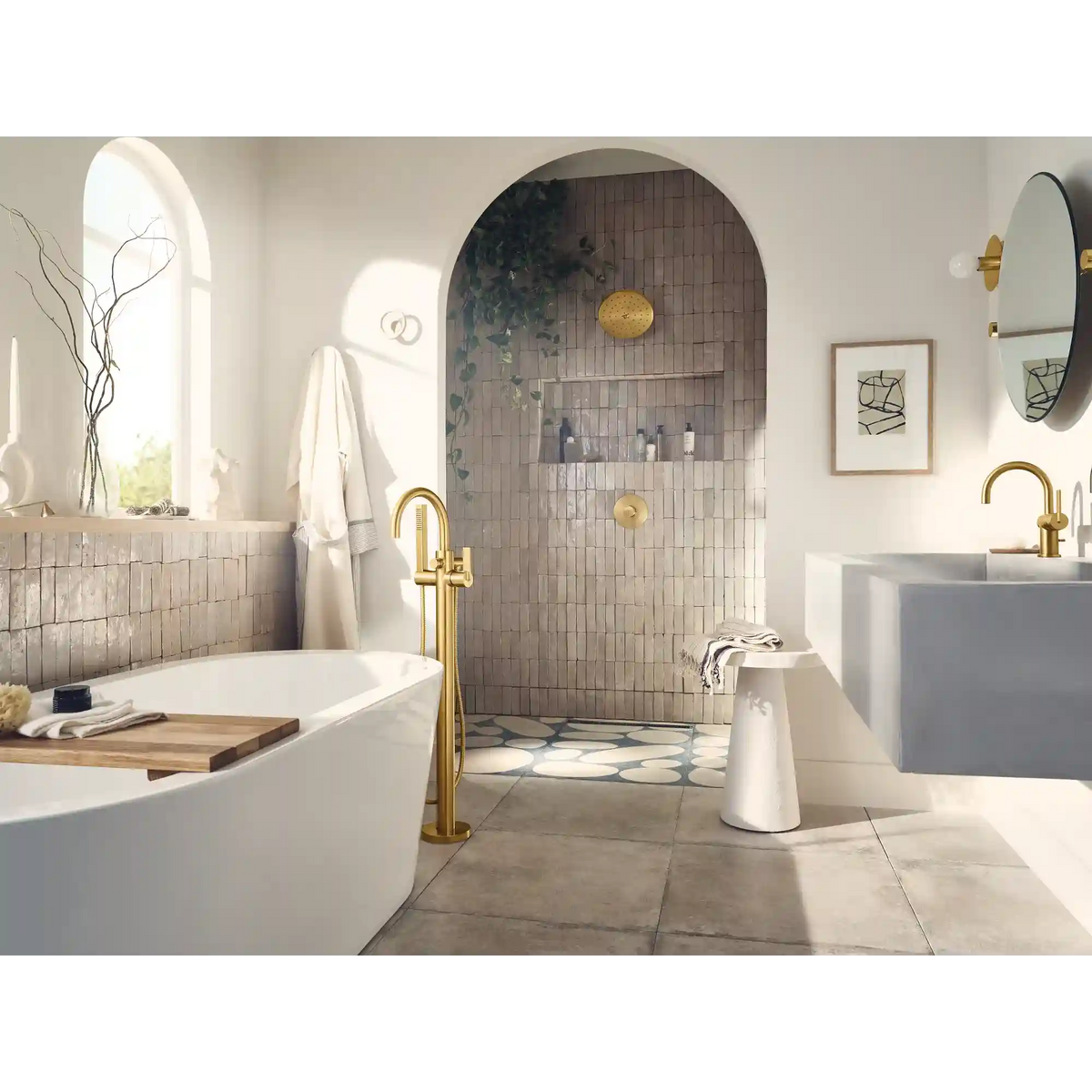 Cia One-Handle Tub Filler Includes Hand Shower
