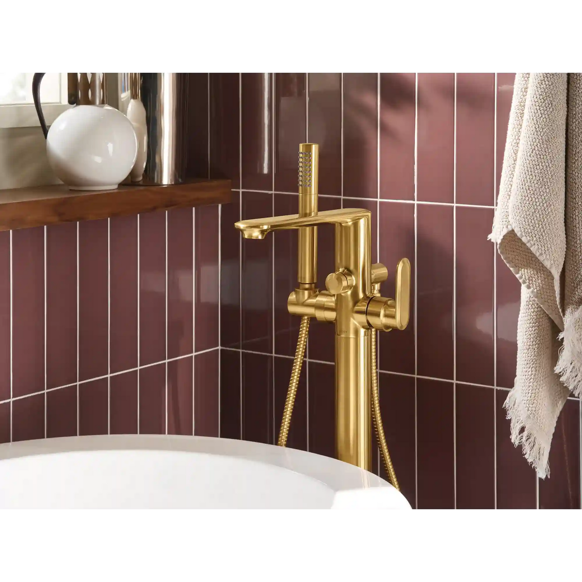 Greenfield One-Handle Tub Filler Includes Hand Shower