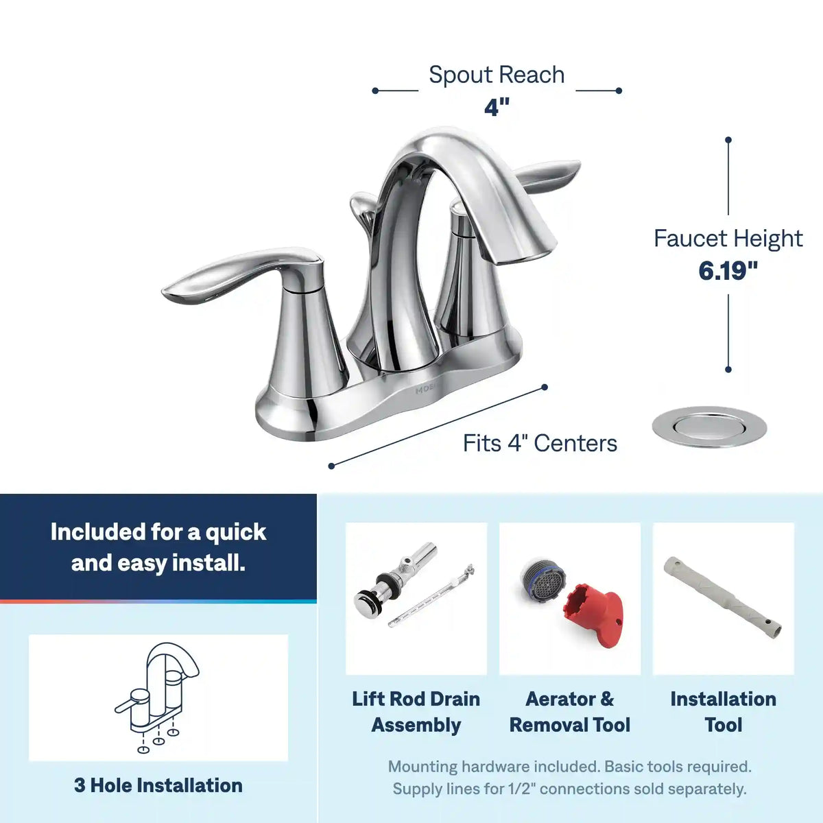 Eva Two-Handle High Arc Bathroom Faucet