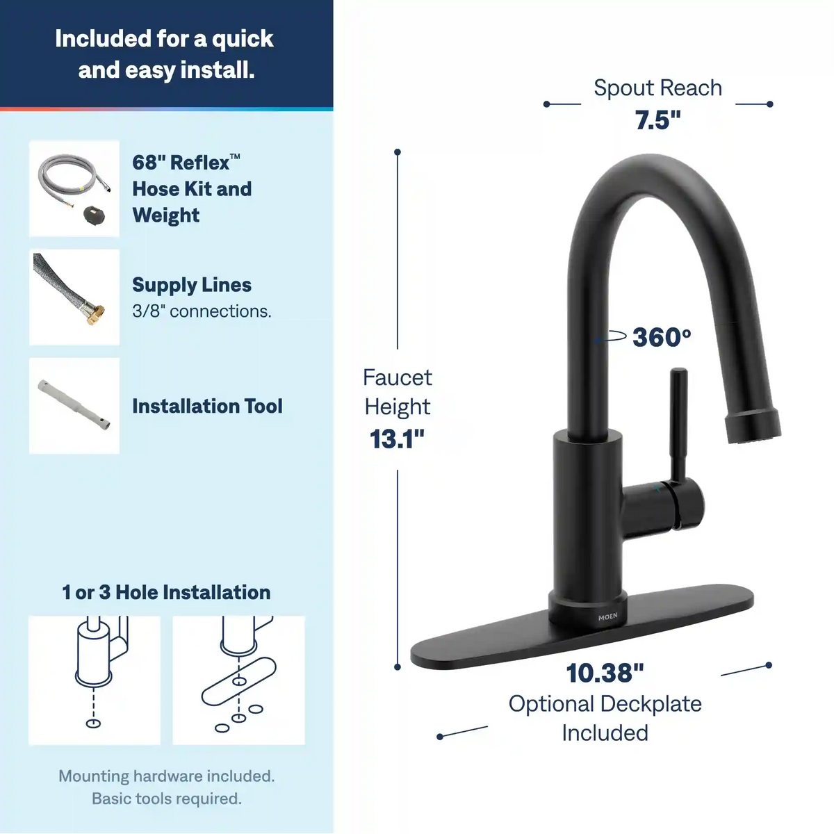 Kivo One-Handle High Arc Pulldown Bar Faucet