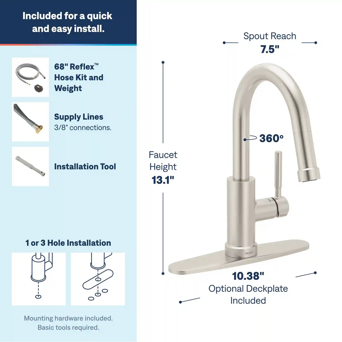 Kivo One-Handle High Arc Pulldown Bar Faucet