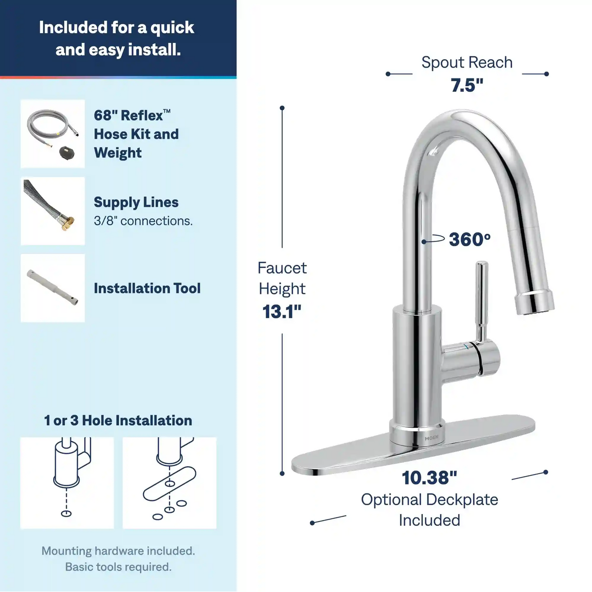 Kivo One-Handle High Arc Pulldown Bar Faucet