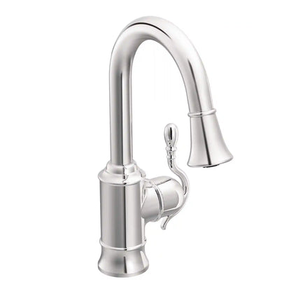 Woodmere One-Handle High Arc Pulldown Bar Faucet