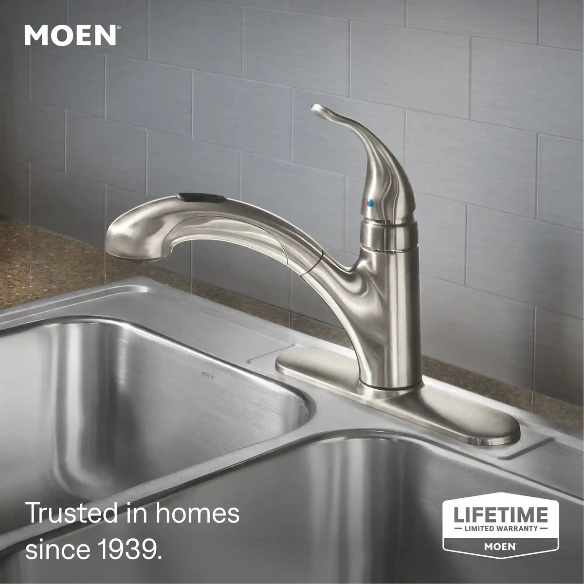 Integra One-Handle Low Arc Pullout Kitchen Faucet