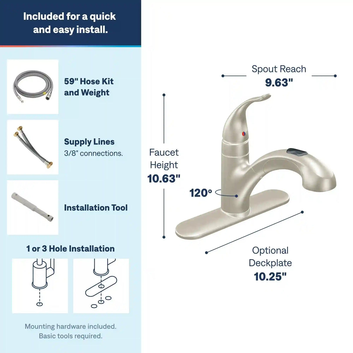 Integra One-Handle Low Arc Pullout Kitchen Faucet