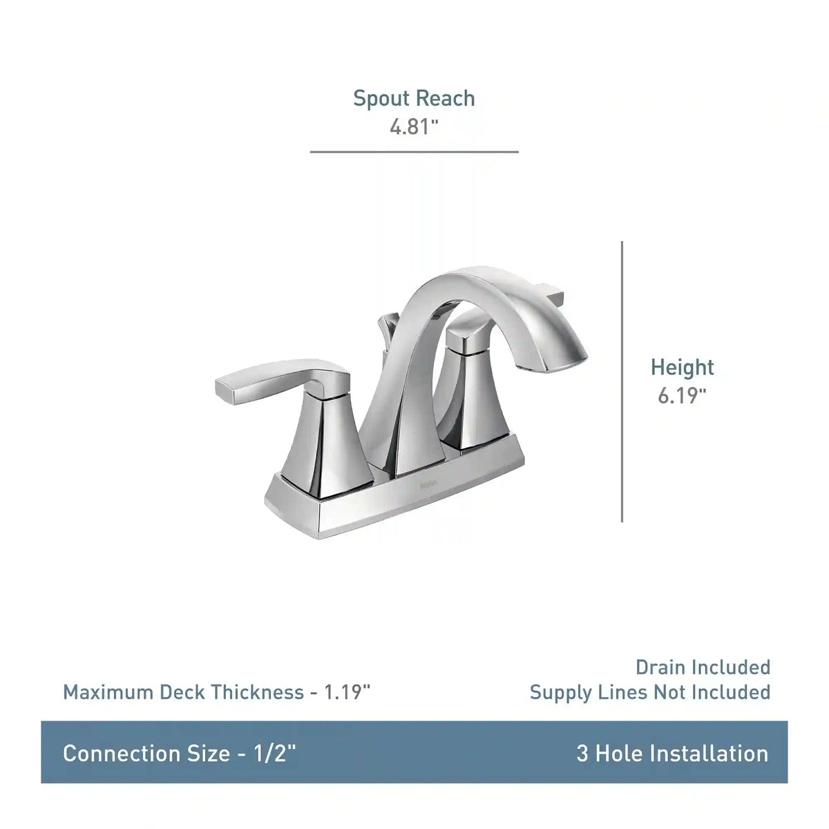 Voss Two-Handle High Arc Bathroom Faucet