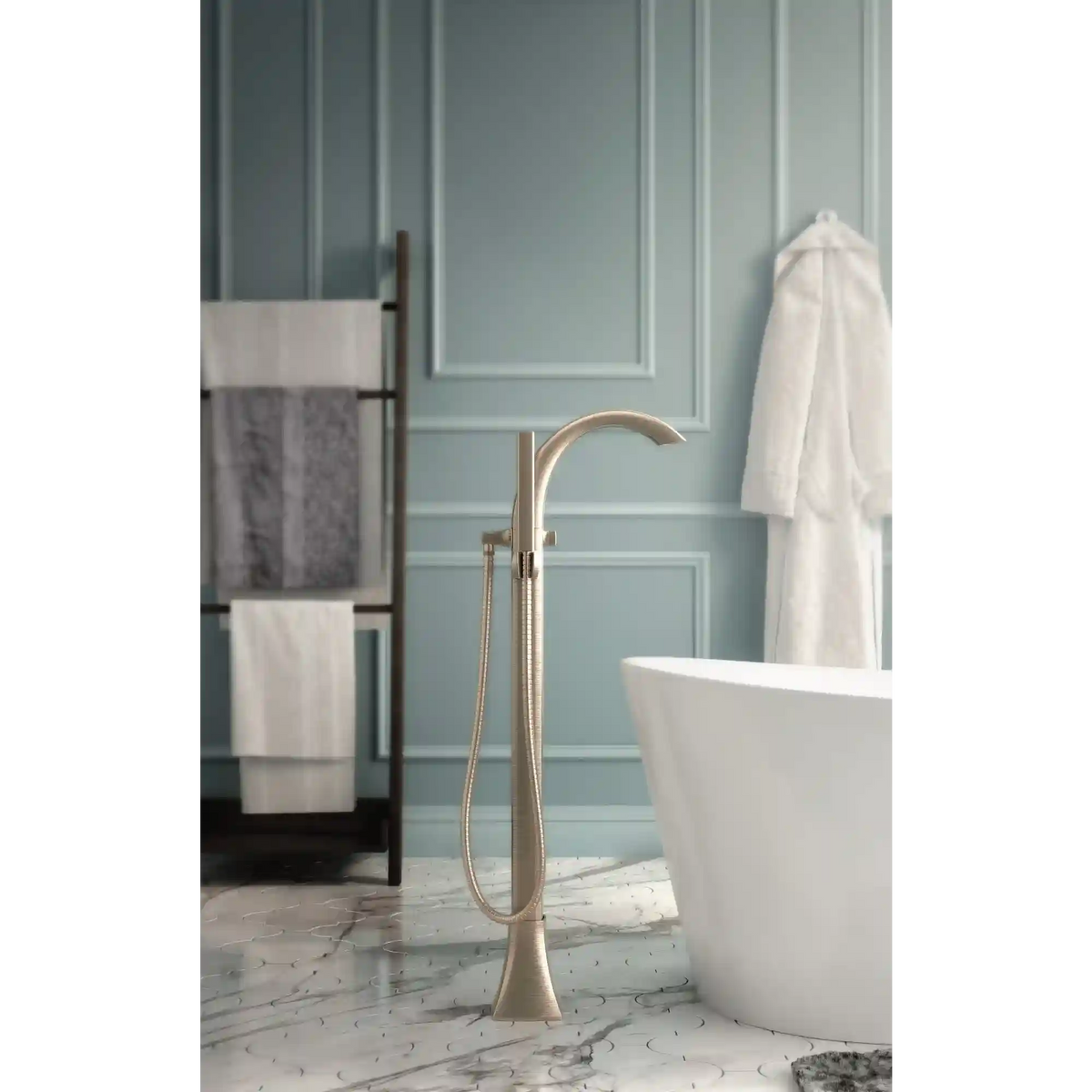Voss One-Handle Tub Filler Including Handheld Shower
