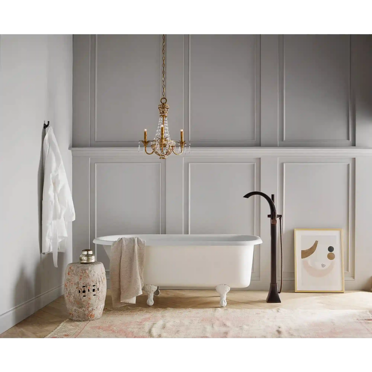 Voss One-Handle Tub Filler Including Handheld Shower