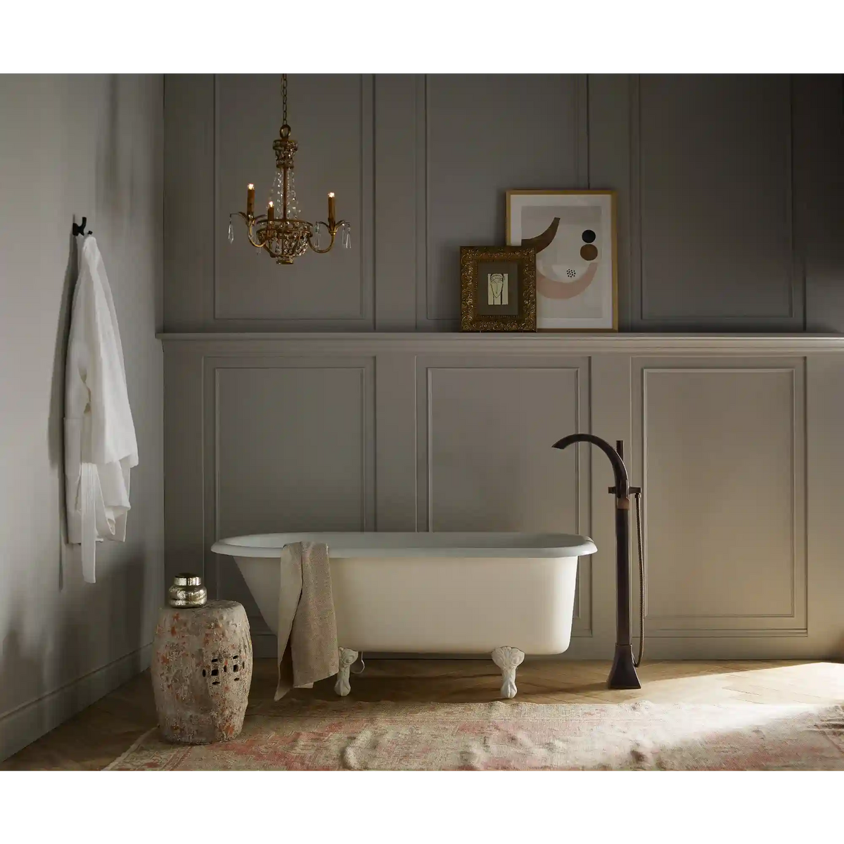Voss One-Handle Tub Filler Including Handheld Shower
