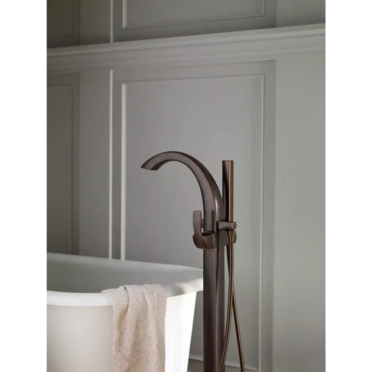 Voss One-Handle Tub Filler Including Handheld Shower