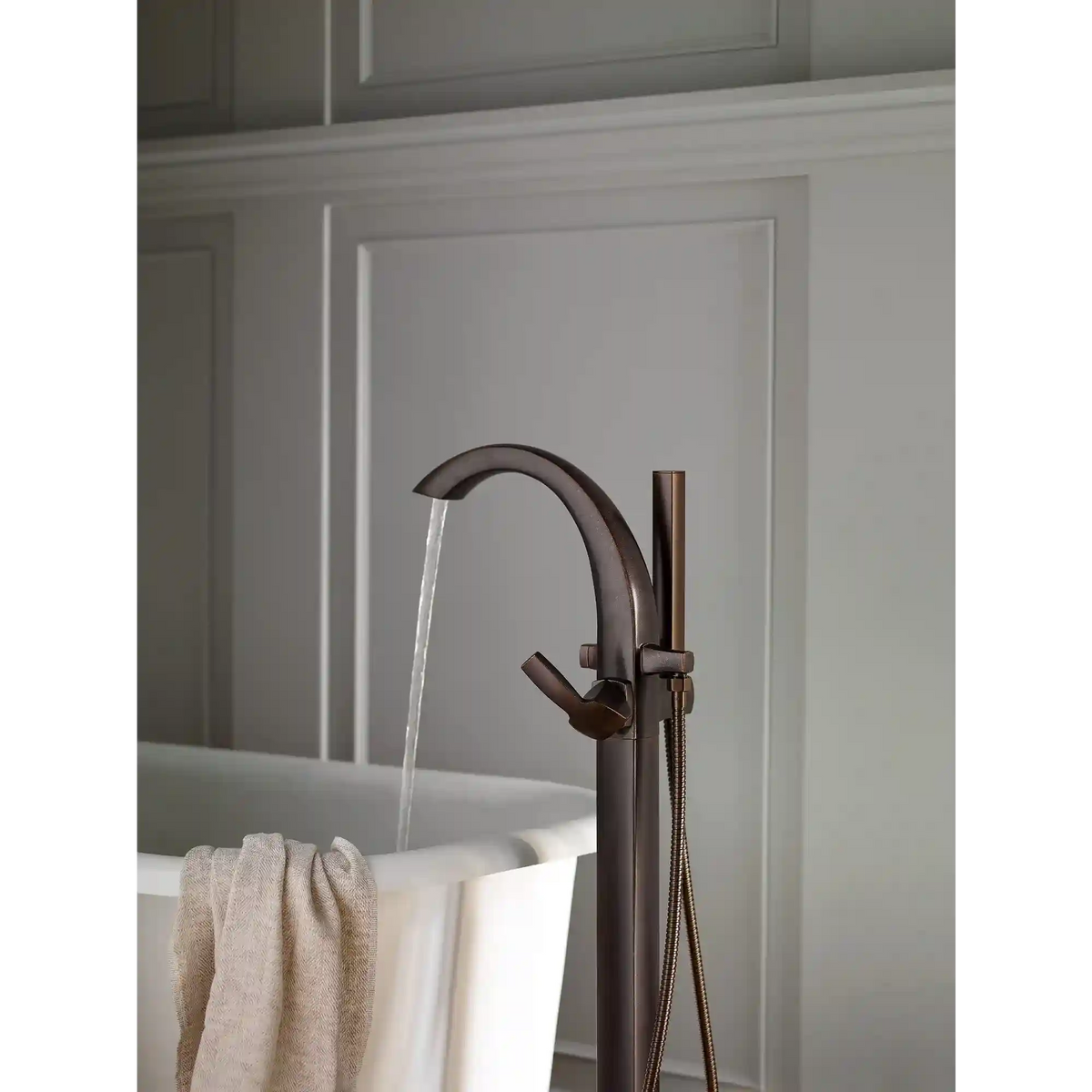 Voss One-Handle Tub Filler Including Handheld Shower