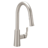 Ash Spot resist stainless one-handle high arc pulldown kitchen faucet