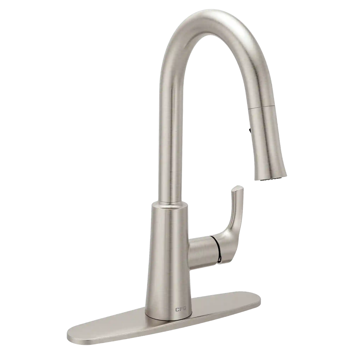 Ash Spot resist stainless one-handle high arc pulldown kitchen faucet