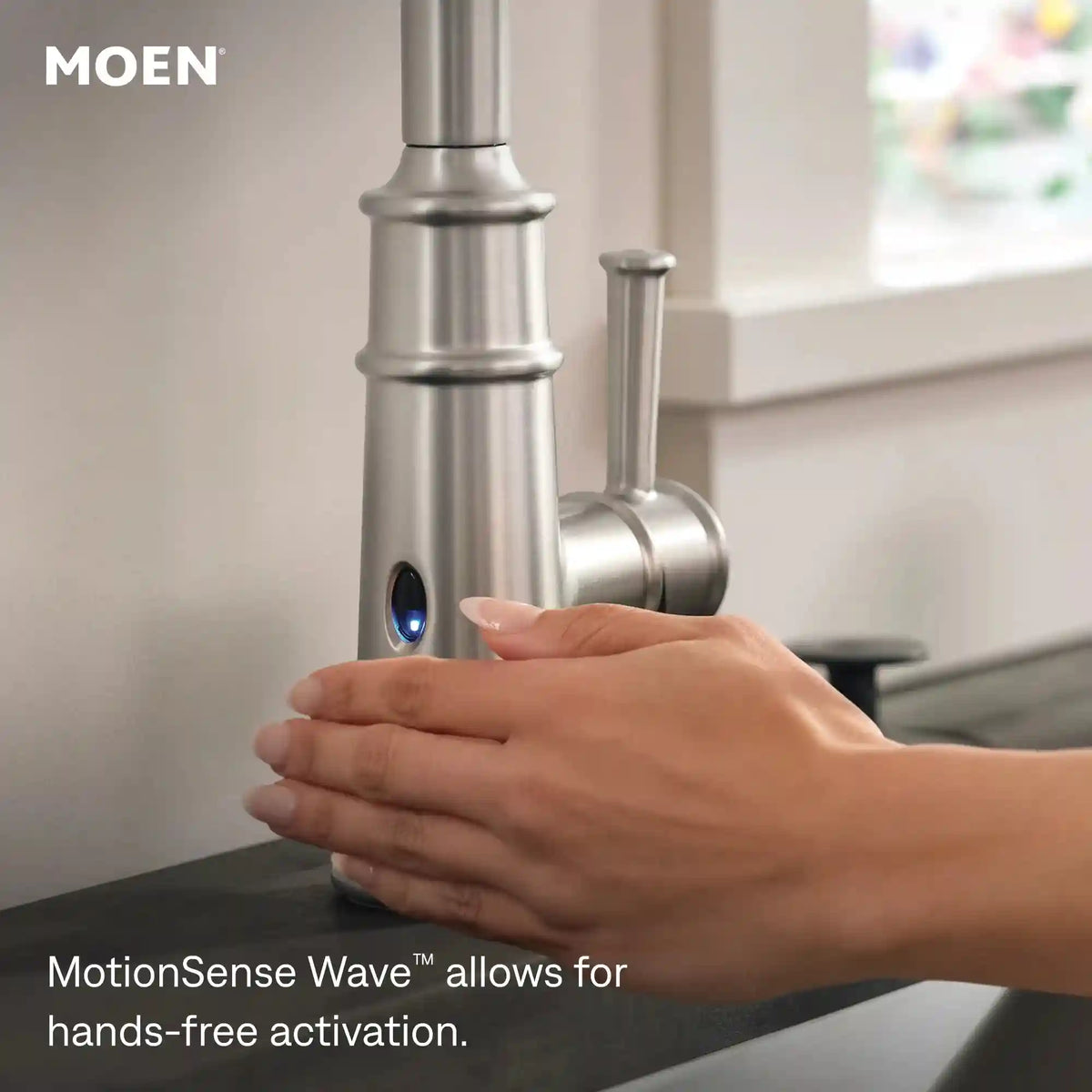 Brantford MotionSense Wave One-Handle High Arc Single Sensor Pulldown Kitchen Faucet