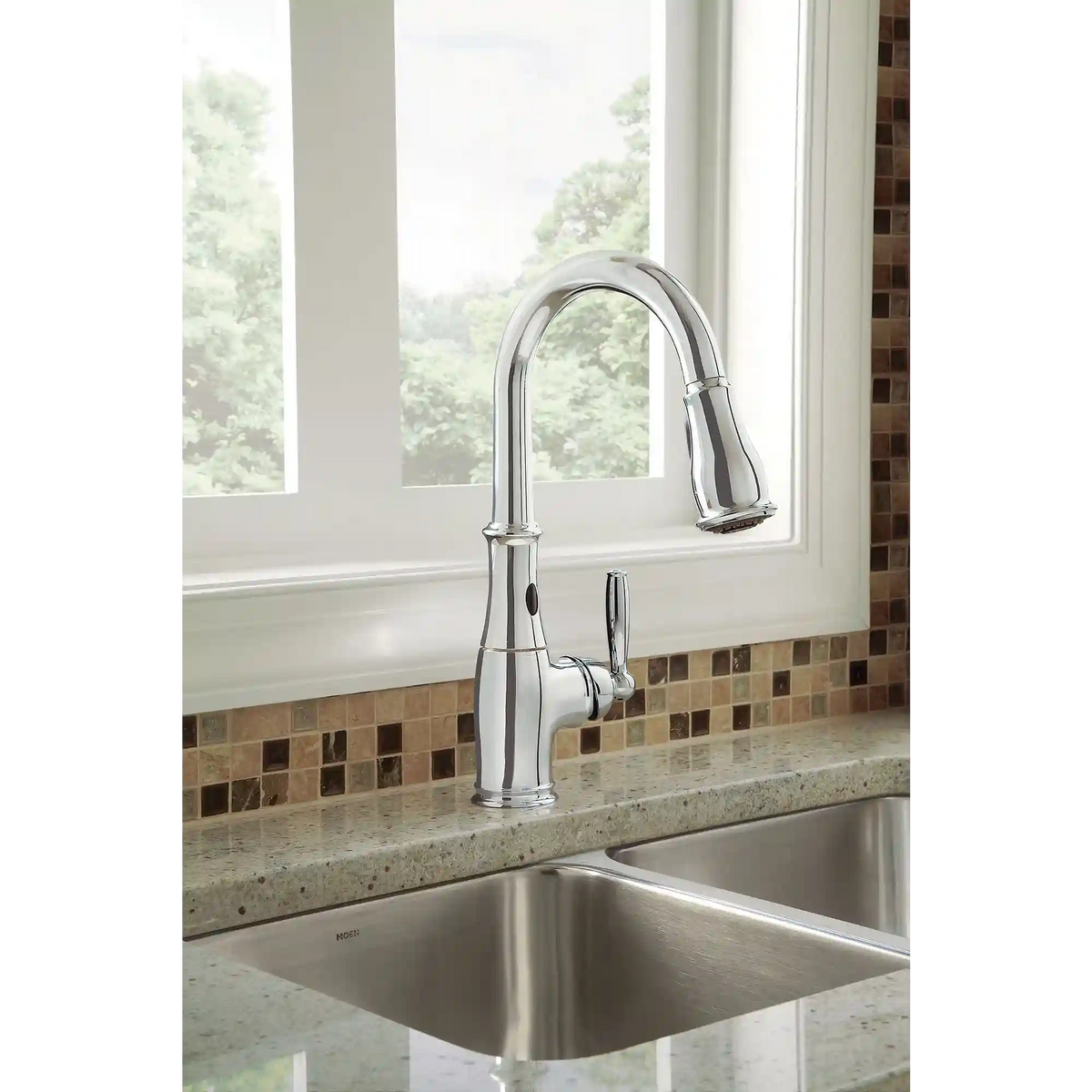 Brantford One-Handle High Arc MotionSense Dual Sensor Pulldown Kitchen Faucet