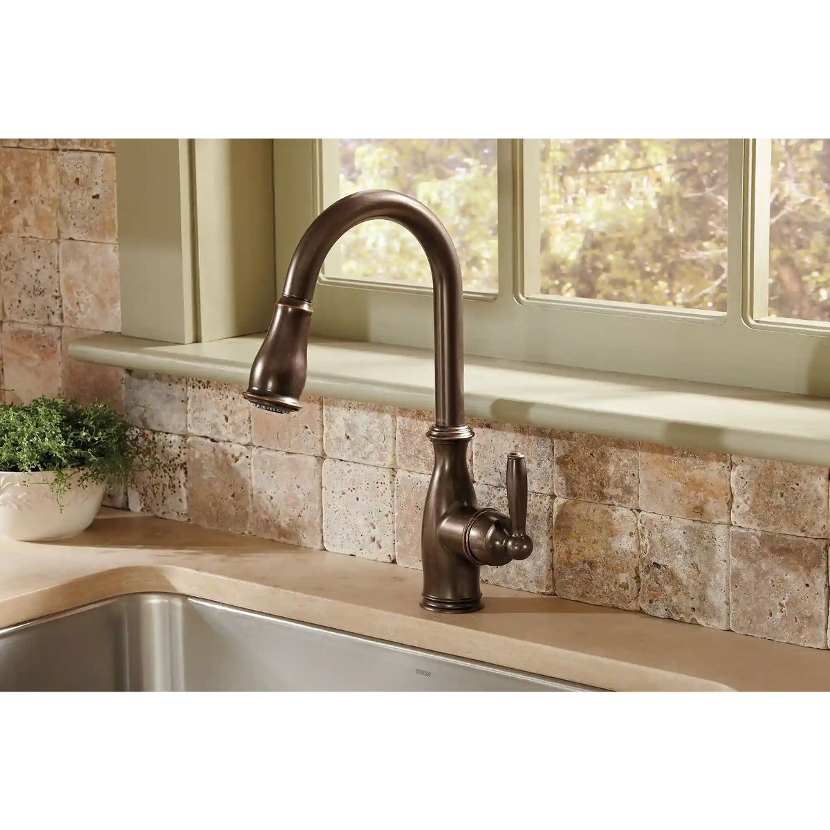 Brantford One-Handle High Arc Pulldown Kitchen Faucet