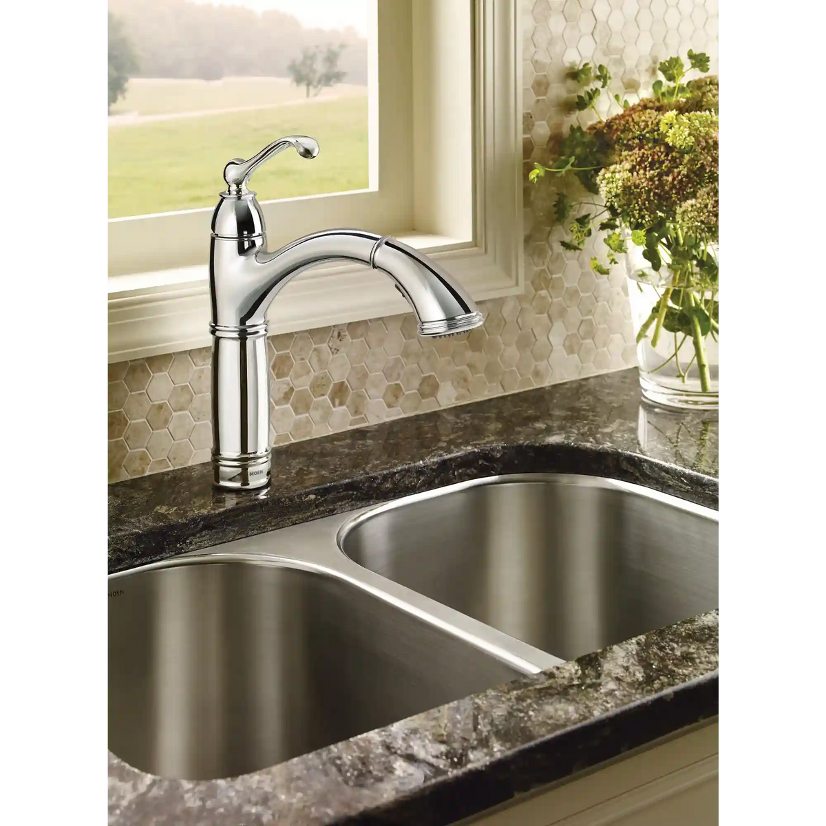 Brantford One-Handle High Arc Pullout Kitchen Faucet