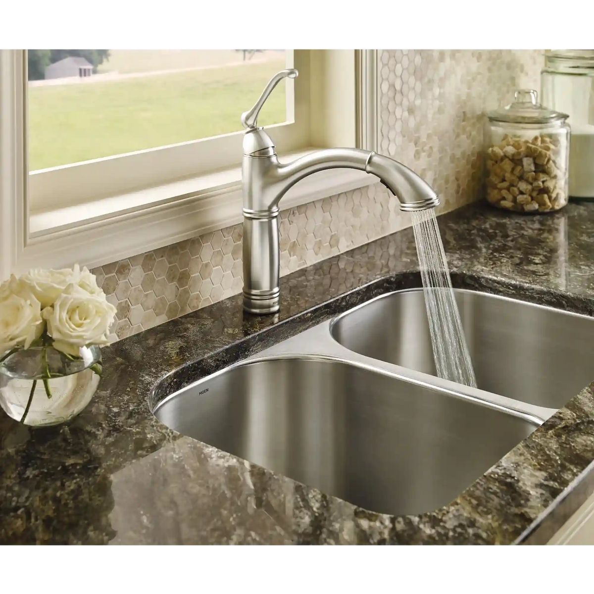 Brantford One-Handle High Arc Pullout Kitchen Faucet