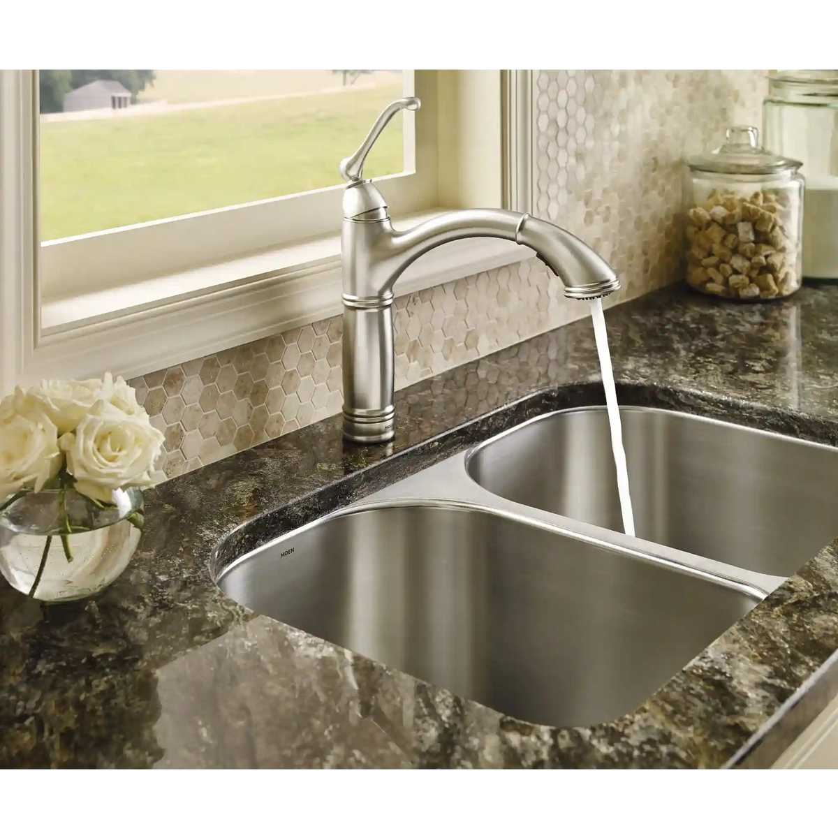 Brantford One-Handle High Arc Pullout Kitchen Faucet
