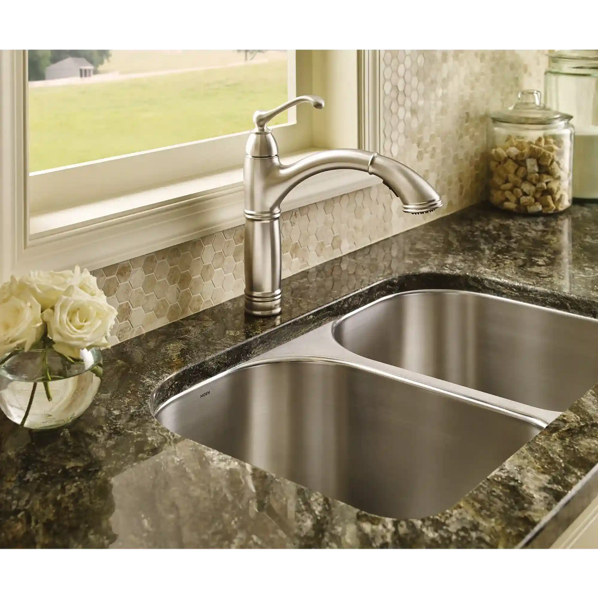 Brantford One-Handle High Arc Pullout Kitchen Faucet