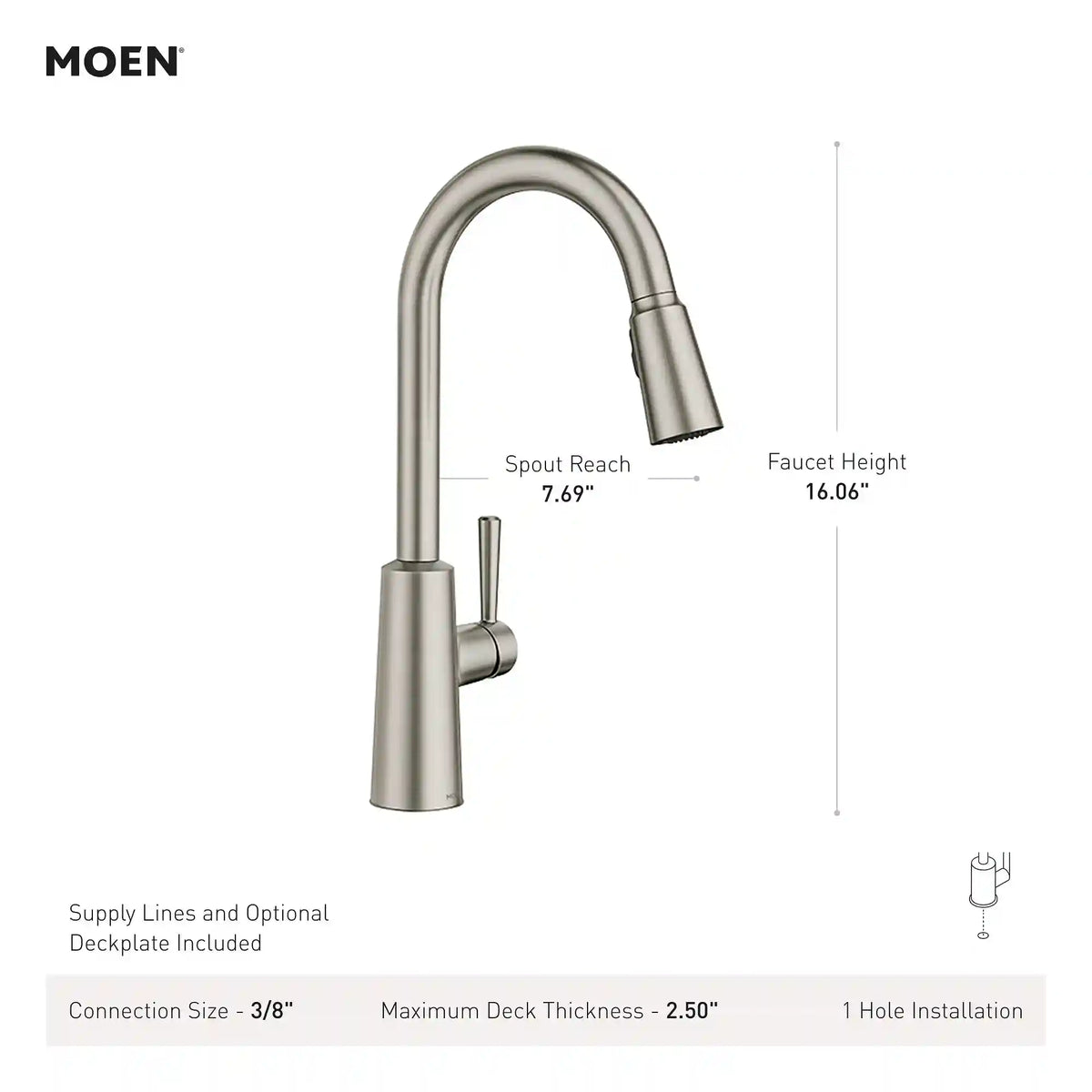Riley One-Handle High Arc Pulldown Kitchen Faucet