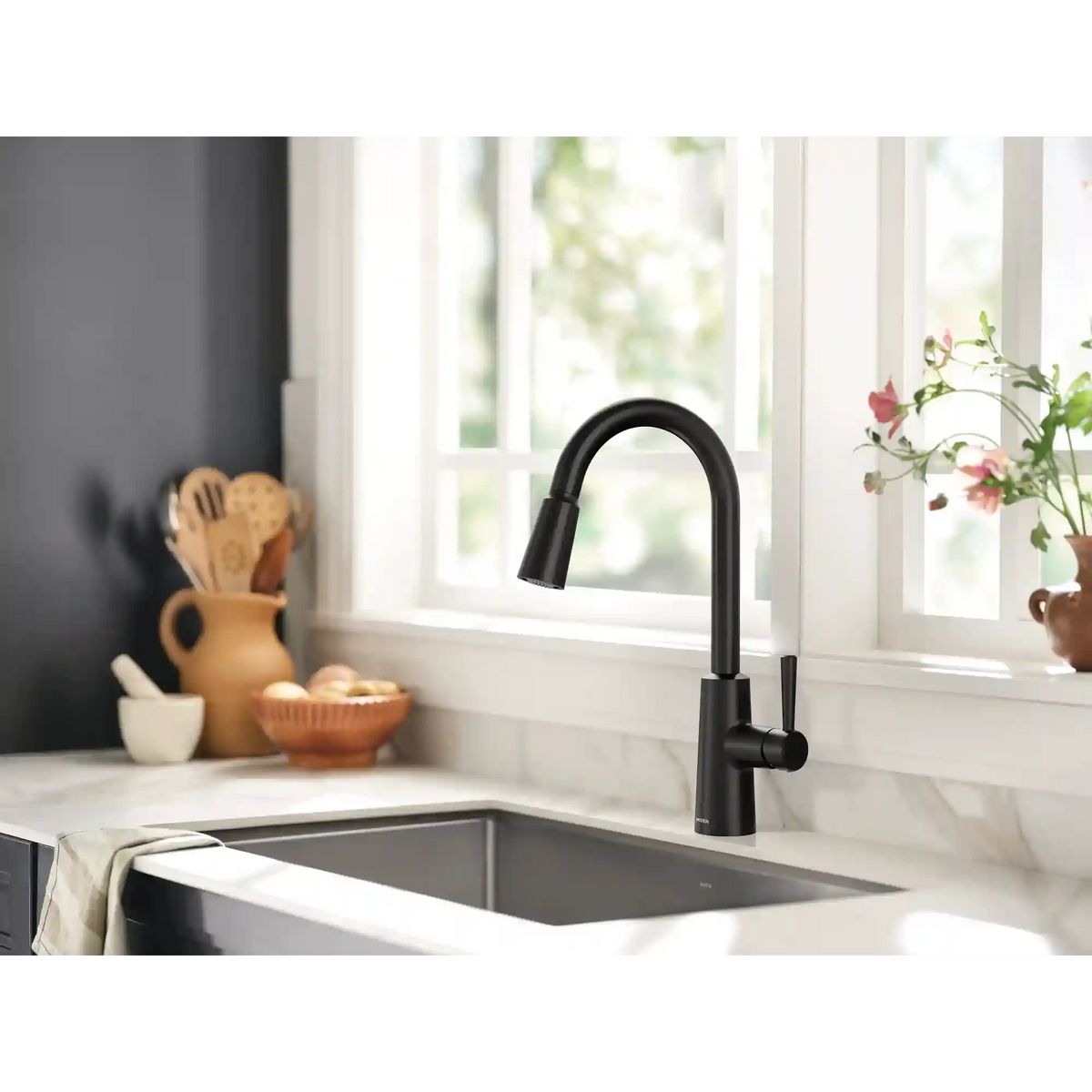 Riley One-Handle High Arc Pulldown Kitchen Faucet