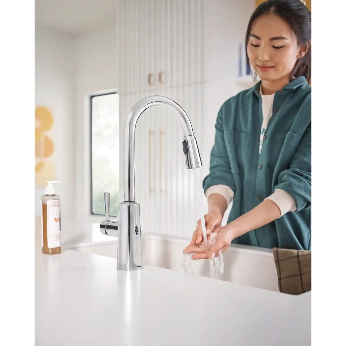 Riley MotionSense Wave One-Handle High Arc Pulldown Kitchen Faucet