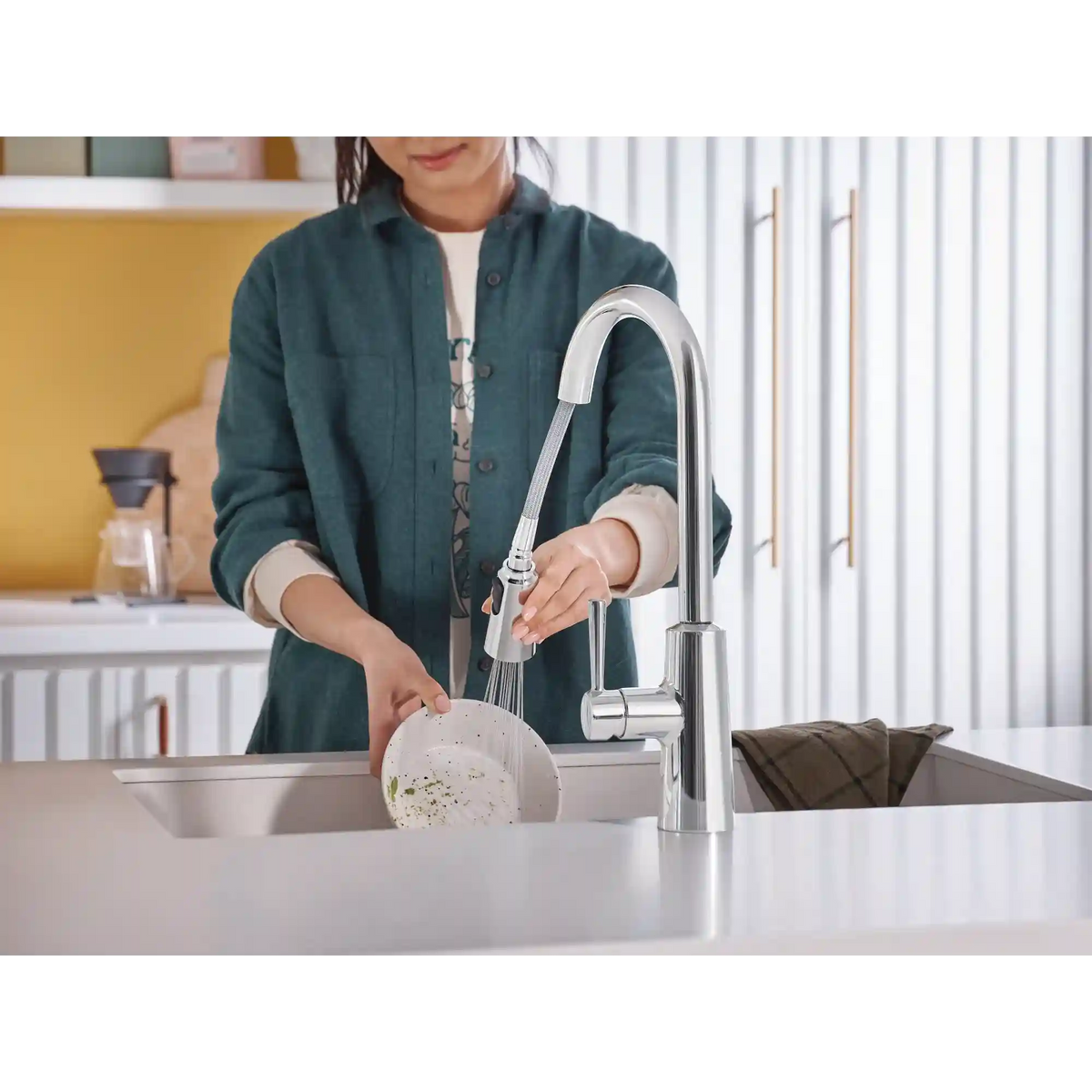 Riley MotionSense Wave One-Handle High Arc Pulldown Kitchen Faucet