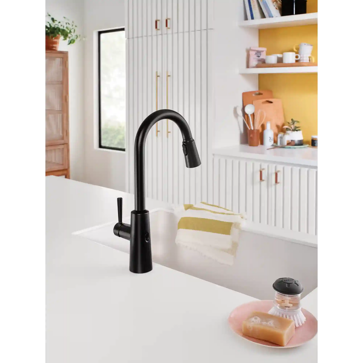Riley MotionSense Wave One-Handle High Arc Pulldown Kitchen Faucet