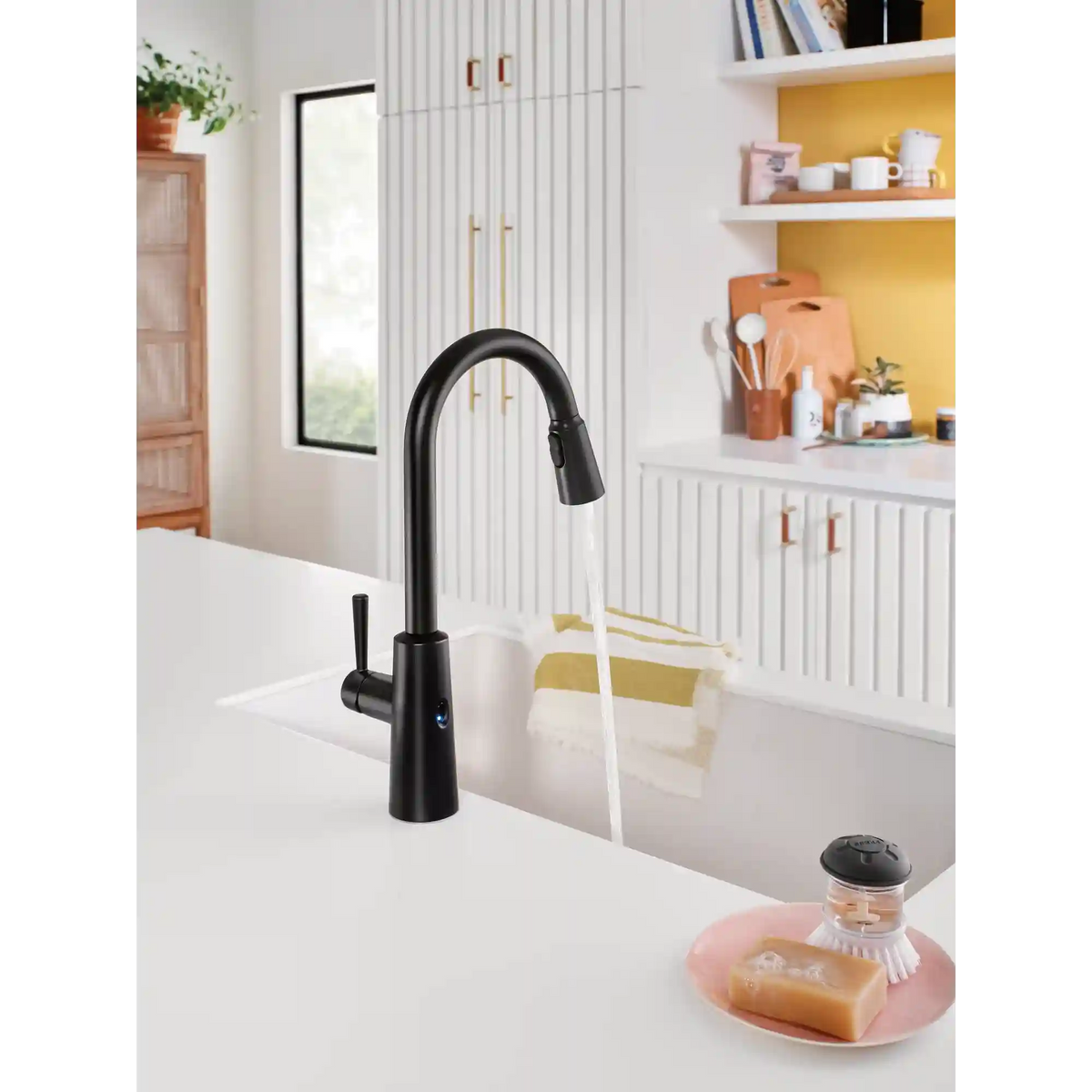 Riley MotionSense Wave One-Handle High Arc Pulldown Kitchen Faucet