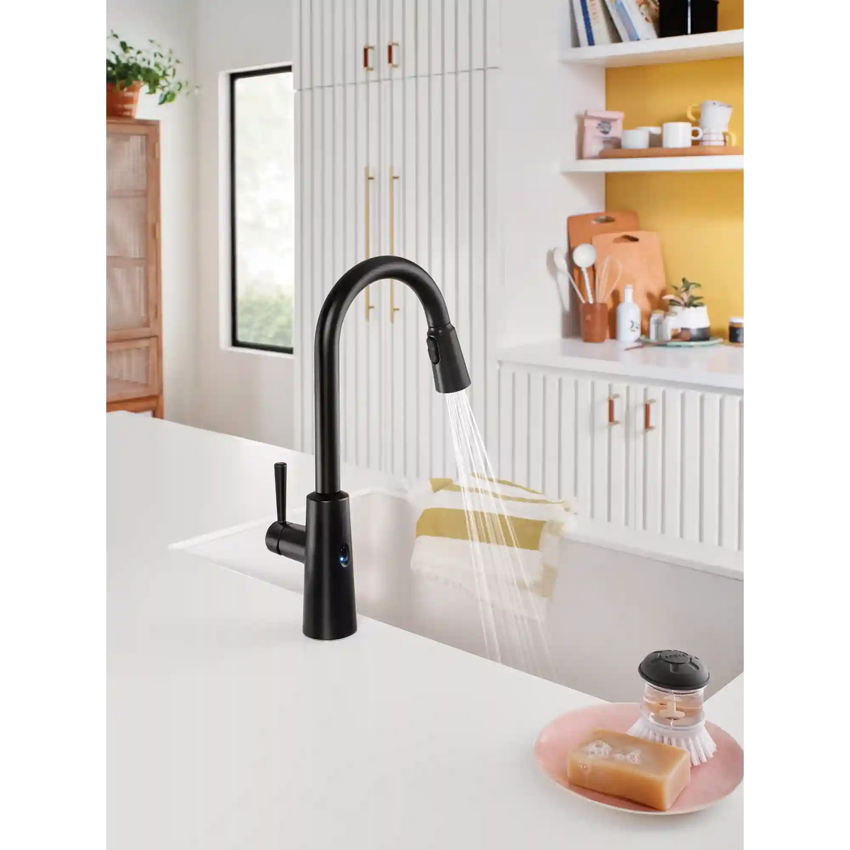 Riley MotionSense Wave One-Handle High Arc Pulldown Kitchen Faucet