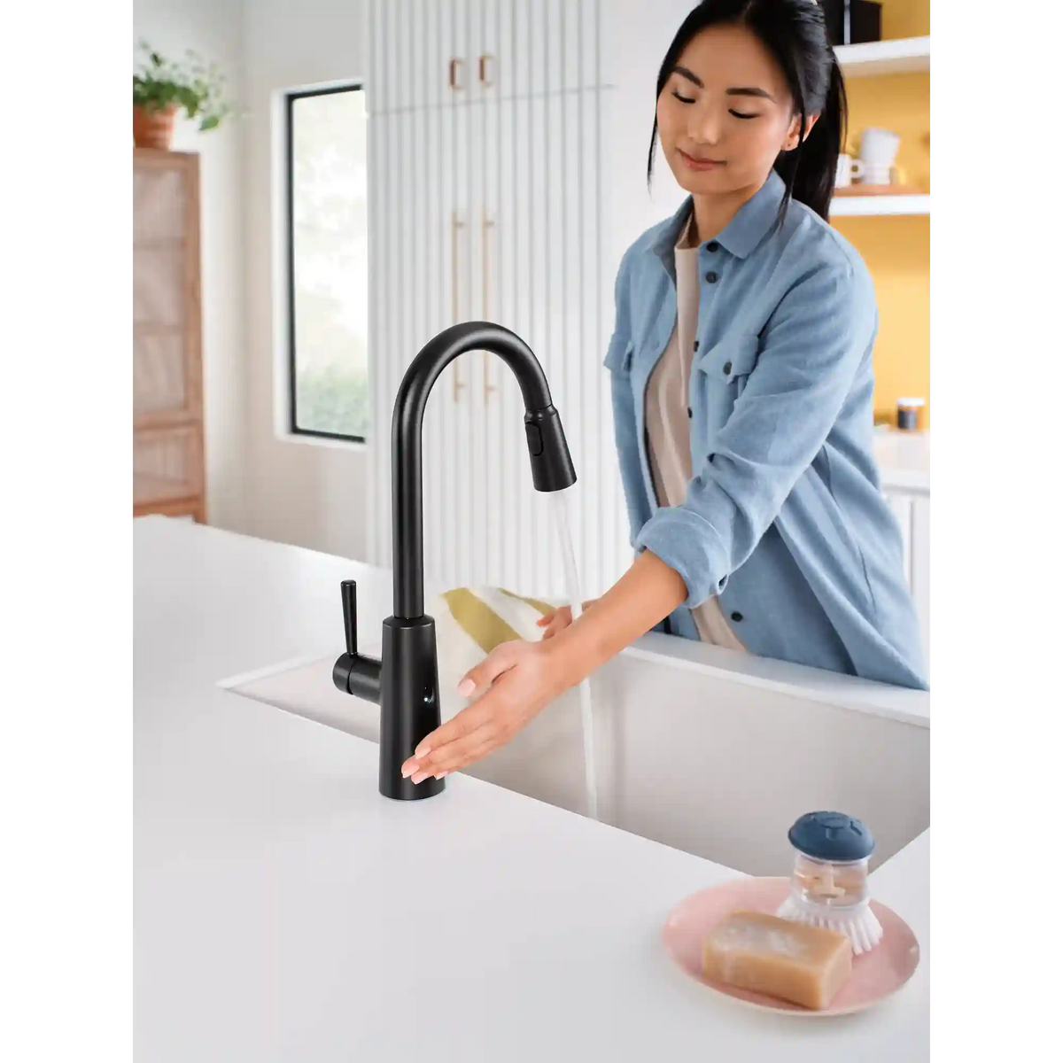 Riley MotionSense Wave One-Handle High Arc Pulldown Kitchen Faucet