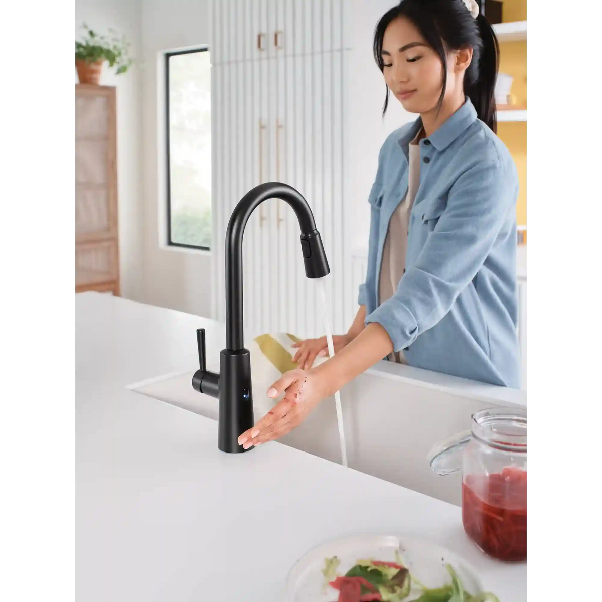 Riley MotionSense Wave One-Handle High Arc Pulldown Kitchen Faucet
