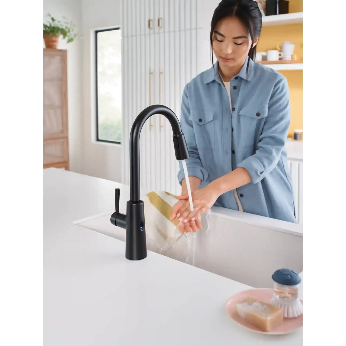 Riley MotionSense Wave One-Handle High Arc Pulldown Kitchen Faucet