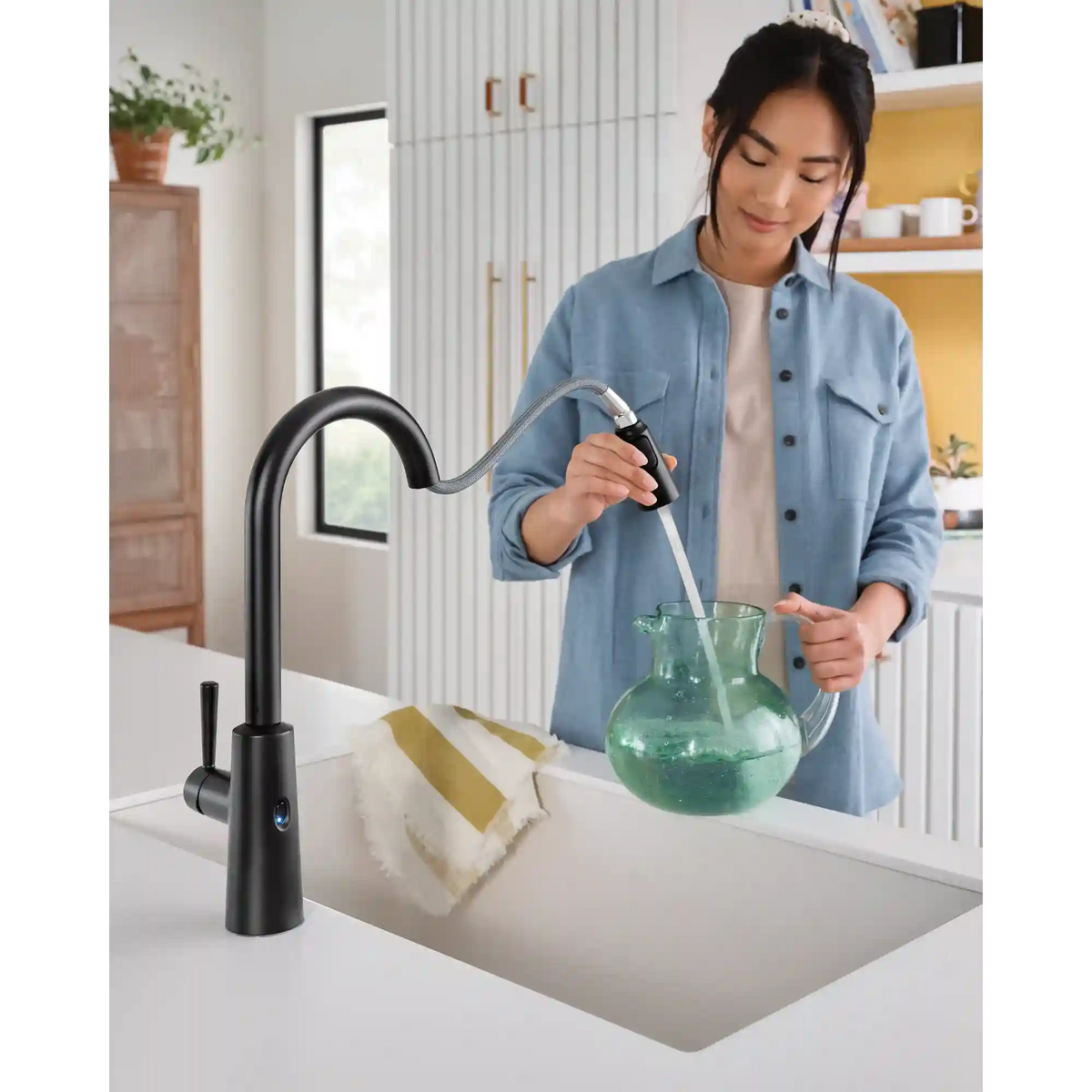 Riley MotionSense Wave One-Handle High Arc Pulldown Kitchen Faucet