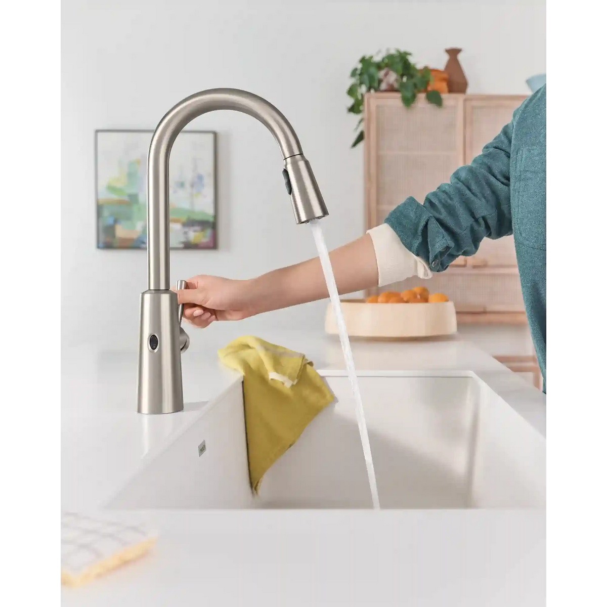 Riley MotionSense Wave One-Handle High Arc Pulldown Kitchen Faucet