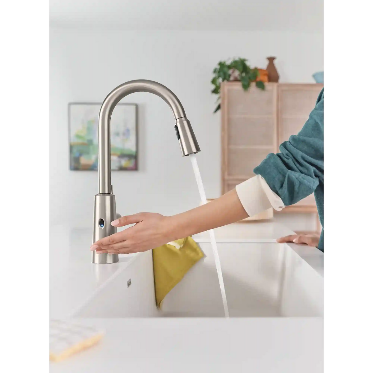 Riley MotionSense Wave One-Handle High Arc Pulldown Kitchen Faucet