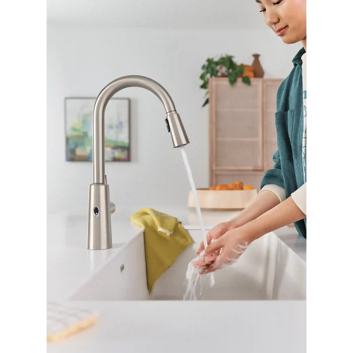 Riley MotionSense Wave One-Handle High Arc Pulldown Kitchen Faucet