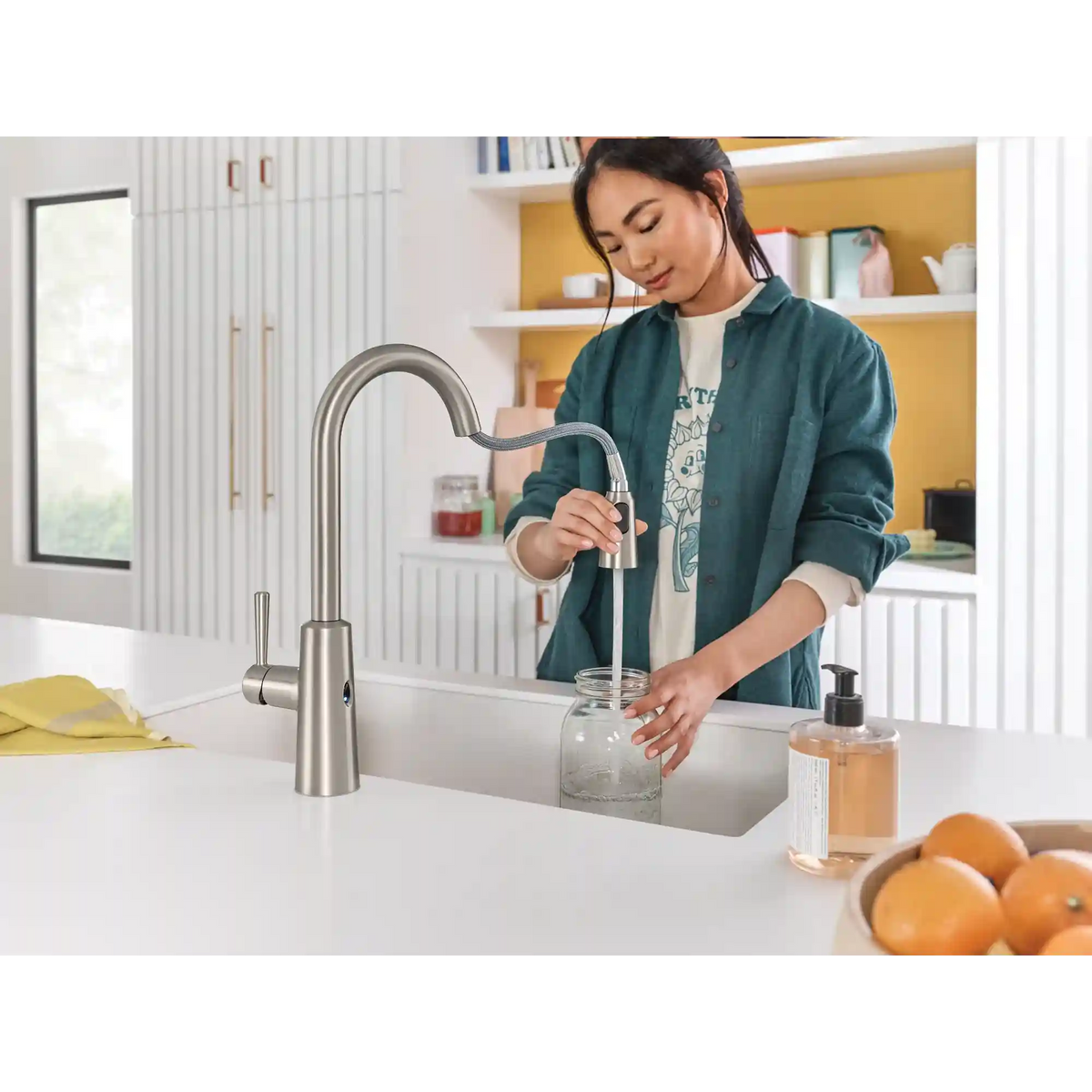 Riley MotionSense Wave One-Handle High Arc Pulldown Kitchen Faucet