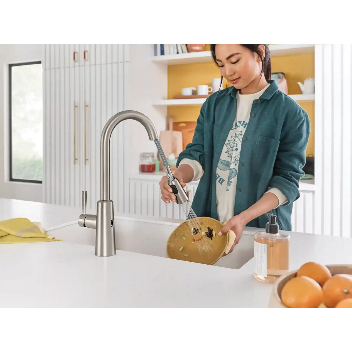 Riley MotionSense Wave One-Handle High Arc Pulldown Kitchen Faucet