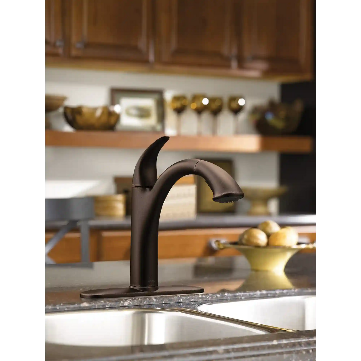 Camerist One-Handle Low Arc Pullout Kitchen Faucet
