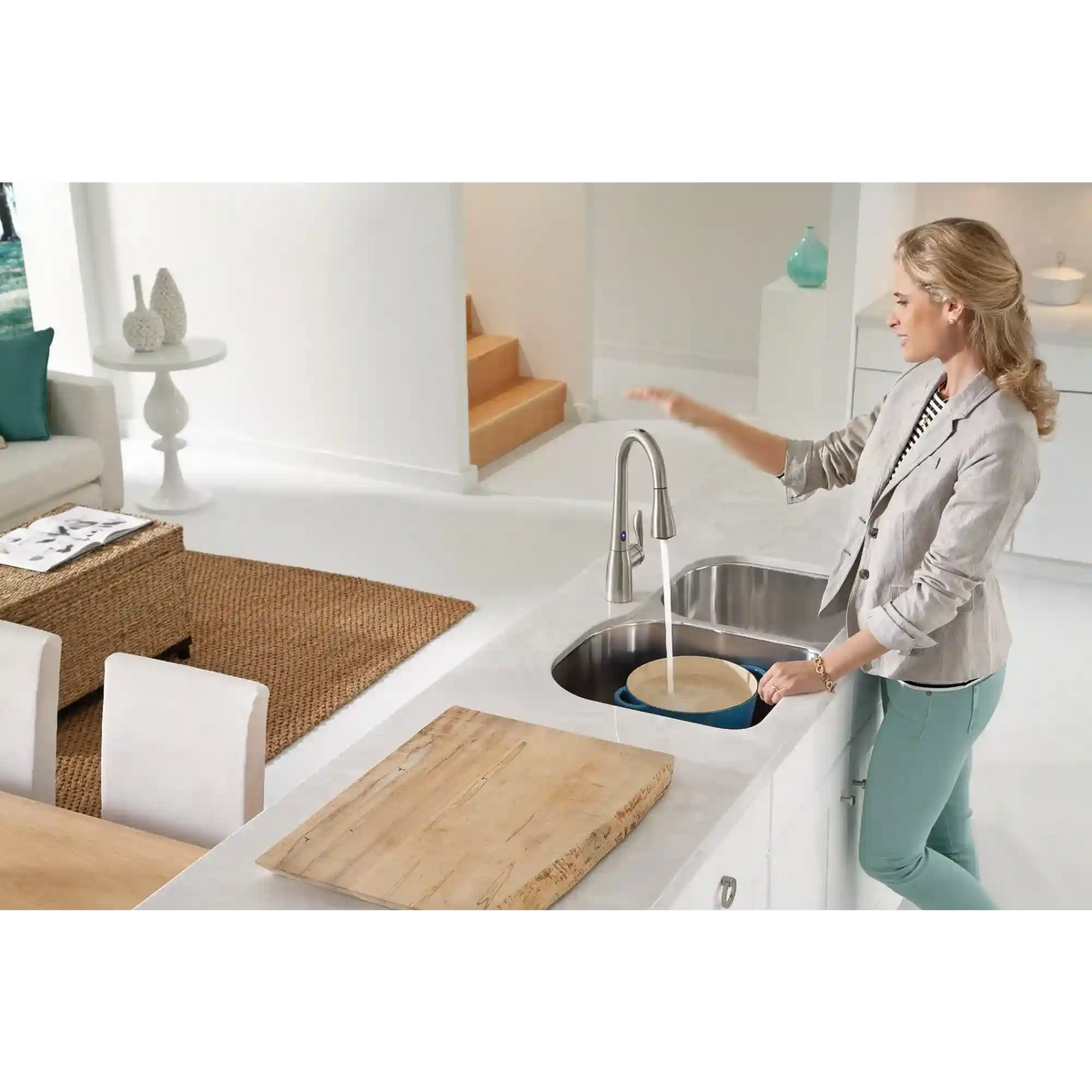 Arbor One-Handle High Arc MotionSense Dual Sensor Pulldown Kitchen Faucet