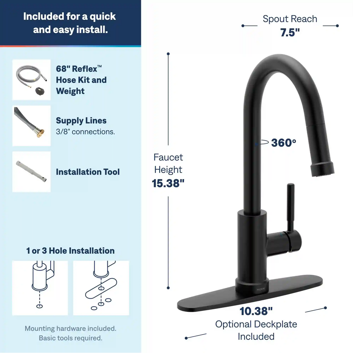 Kivo One-Handle High Arc Pulldown Kitchen Faucet