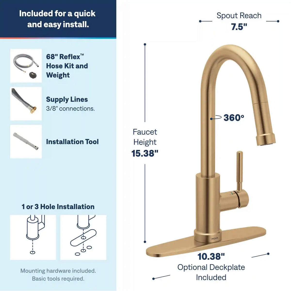 Kivo One-Handle High Arc Pulldown Kitchen Faucet