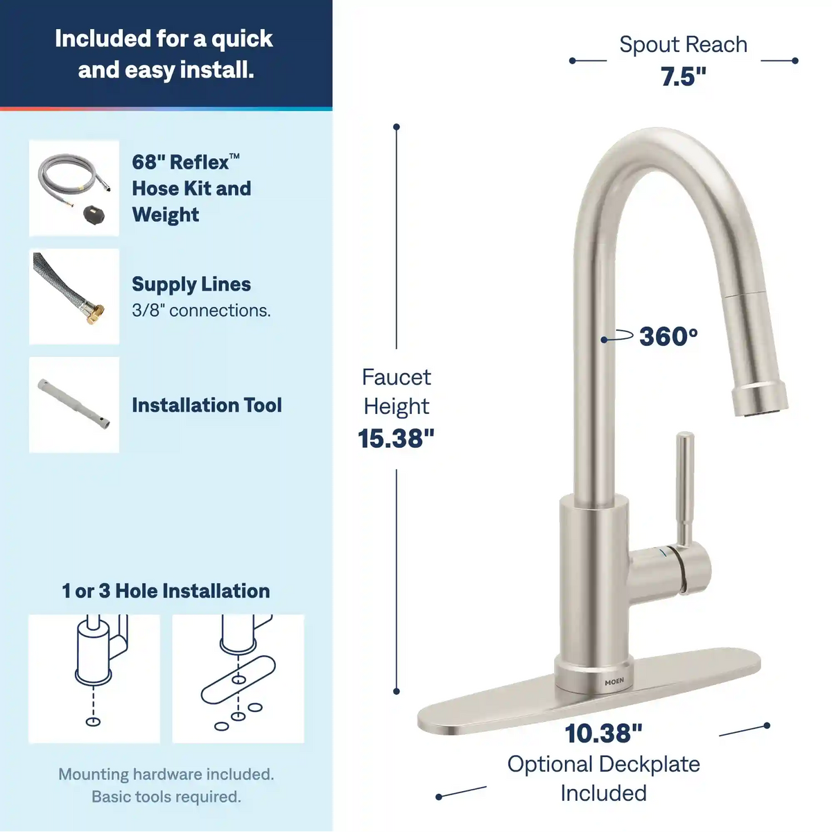 Kivo One-Handle High Arc Pulldown Kitchen Faucet