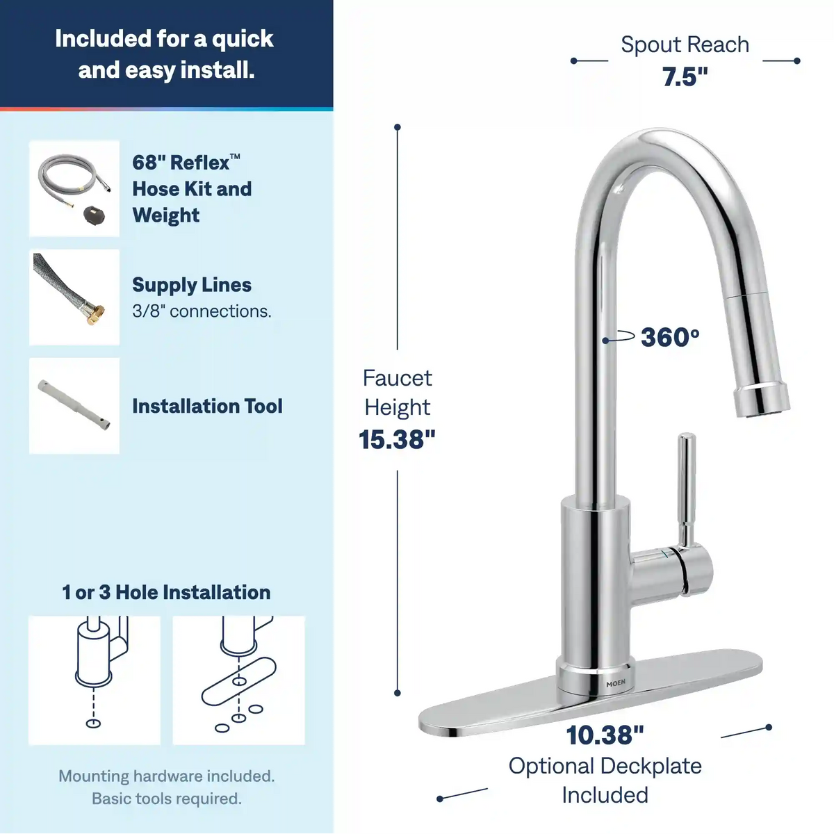 Kivo One-Handle High Arc Pulldown Kitchen Faucet